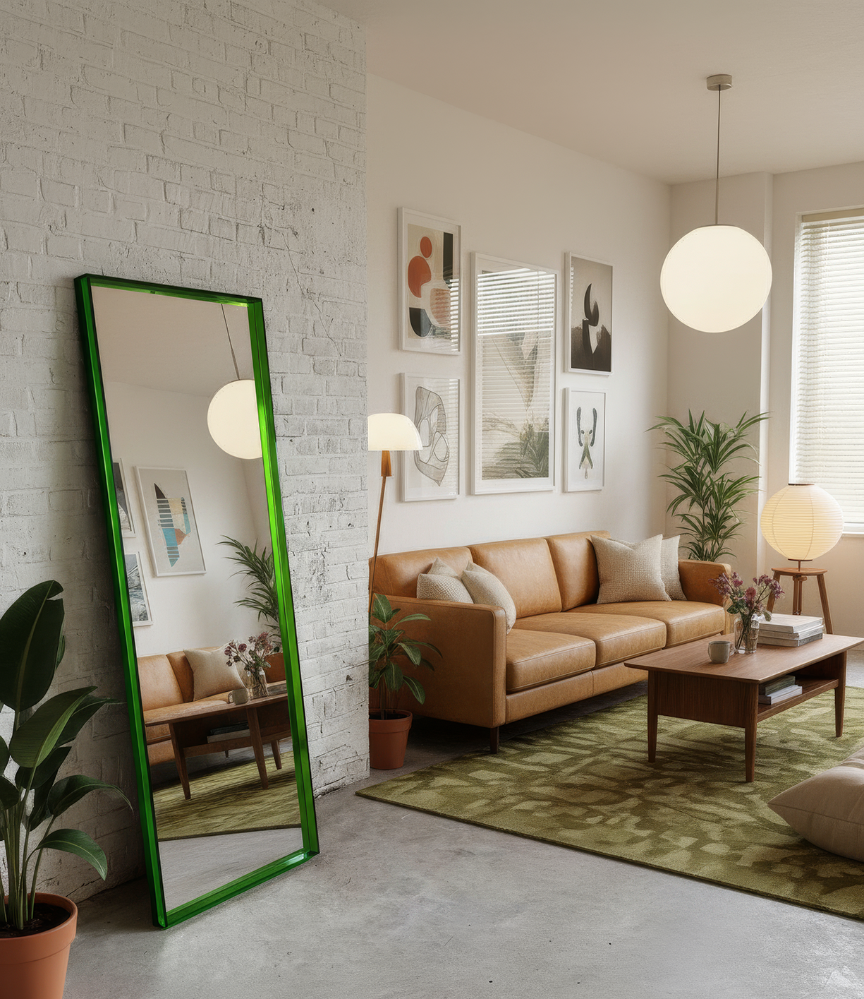 Mirror with acrylic edge - Vibrant Orange inspiration 2