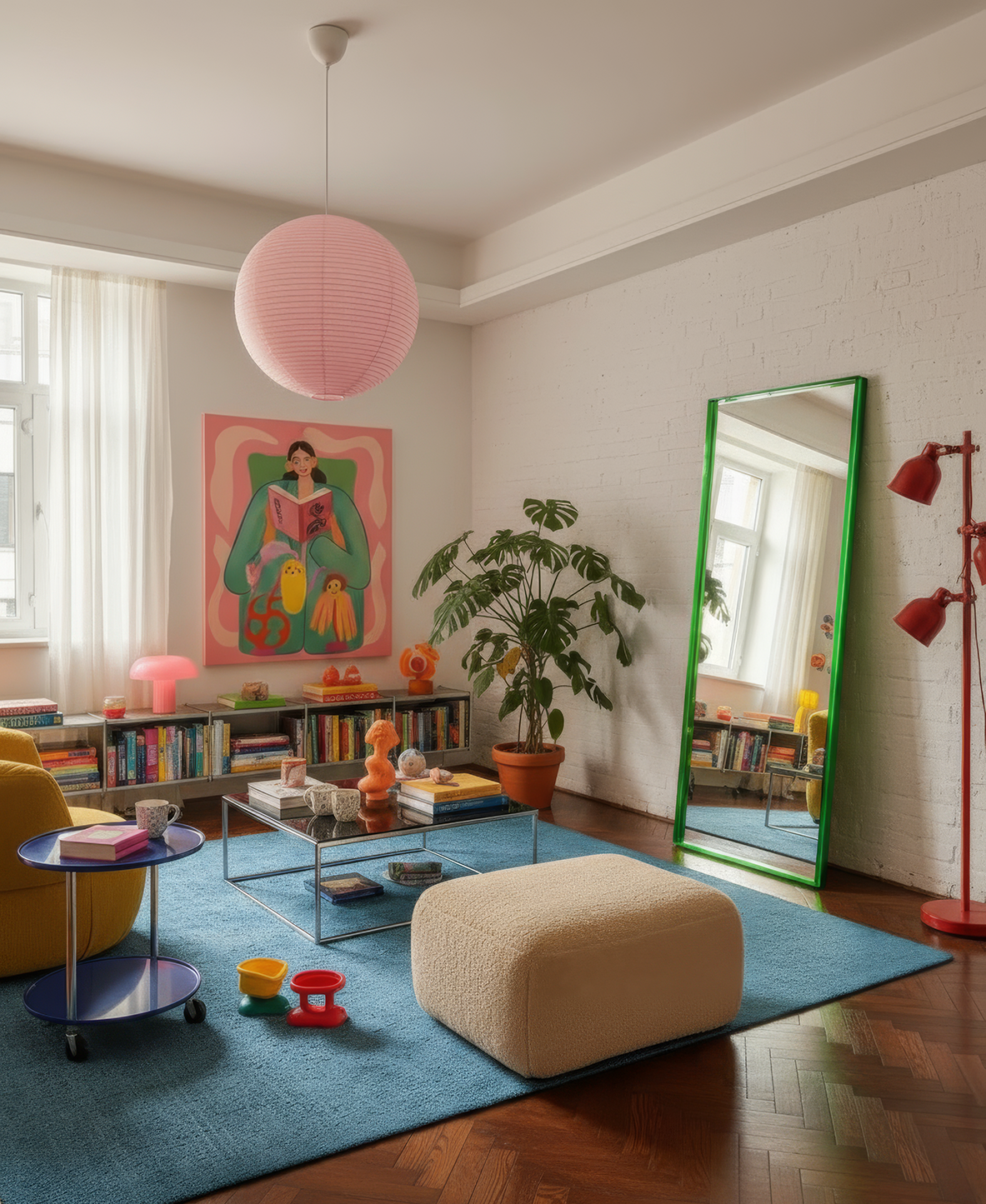 Mirror with acrylic edge - Vibrant Orange inspiration 7